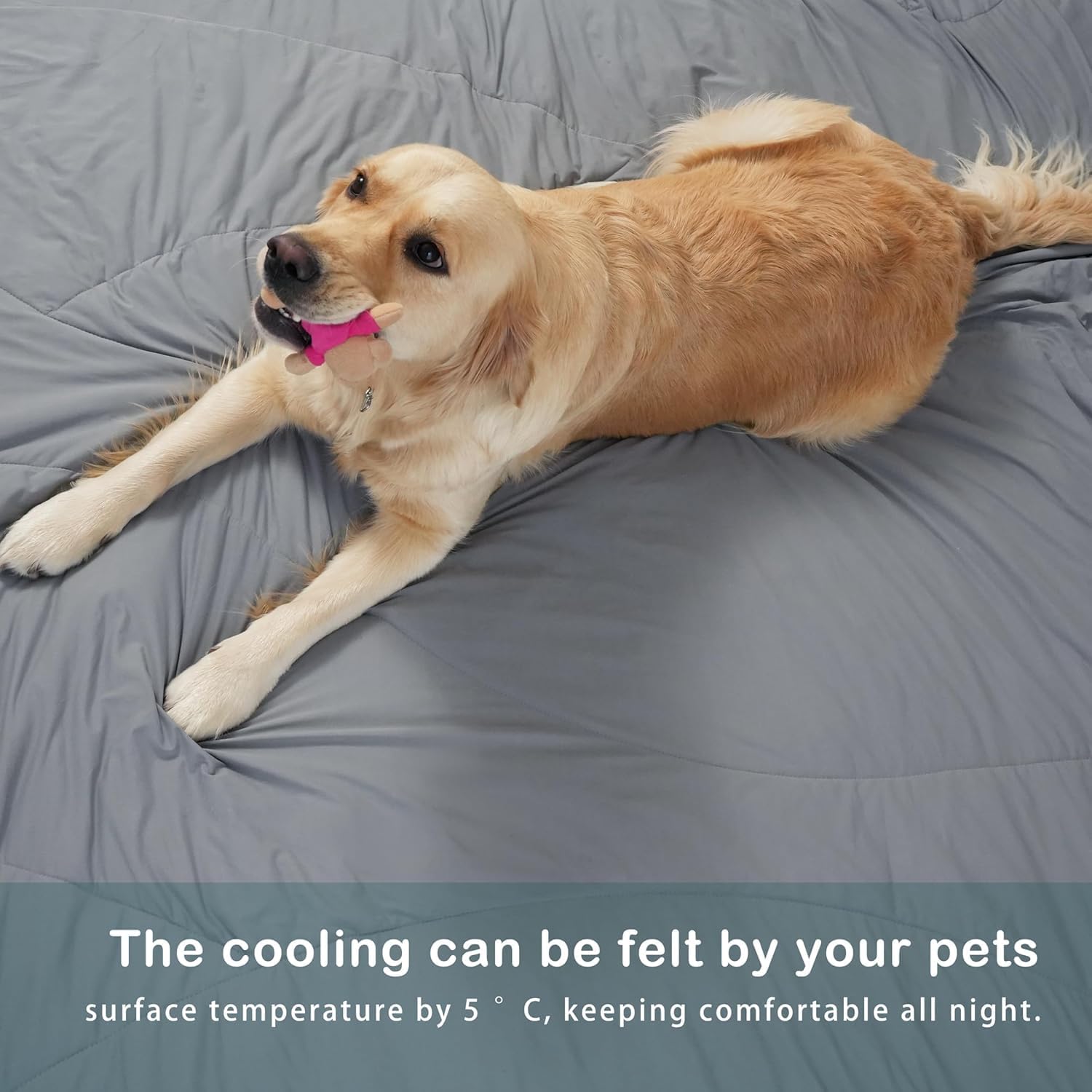 ACCURATEX Cooling Comforter Queen/Full Size, Q-max>0.45 Arc-Chill Cooling Blanket for Hot Sleepers, Lightweight Cool Blankets for Night Sweats, Silky Breathable Summer Cool Comforter,Blue(90"x90") - Image 6