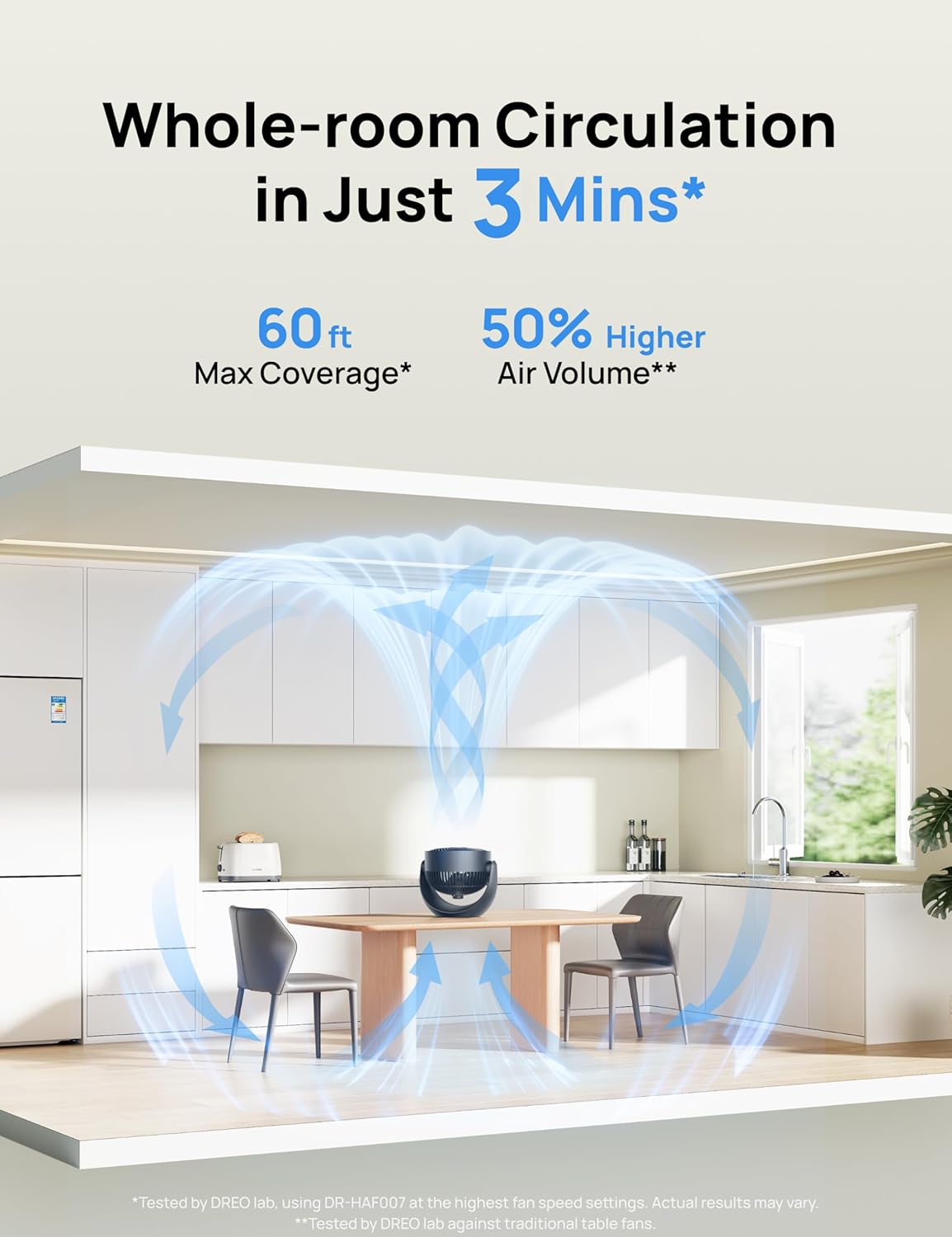DREO Fan for Bedroom, Floor fans for Whole Room, 40ft Strong Airflow, 120° Adjustable Tilt, 28db Low Noise, Quiet, 11 Inch, 3 Speeds, 2025 New Air Circulator for Office, Kitchen, Home - Image 7