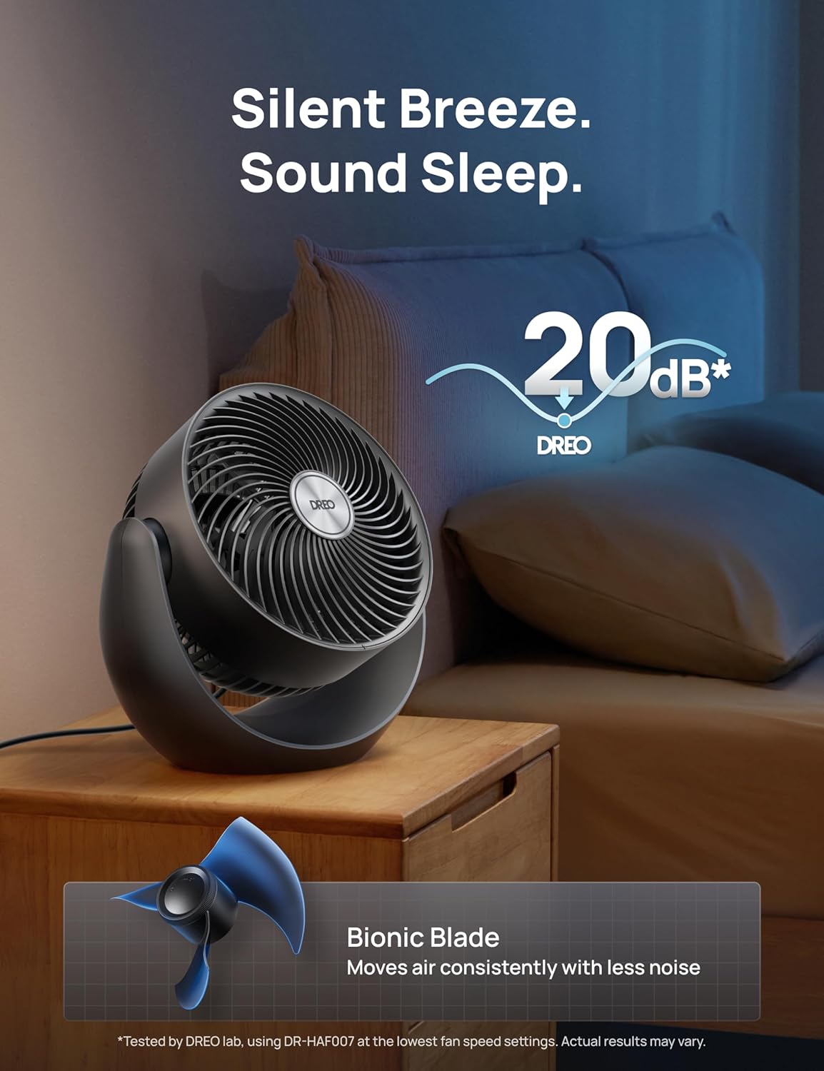 DREO Fan for Bedroom, Floor fans for Whole Room, 40ft Strong Airflow, 120° Adjustable Tilt, 28db Low Noise, Quiet, 11 Inch, 3 Speeds, 2025 New Air Circulator for Office, Kitchen, Home - Image 8