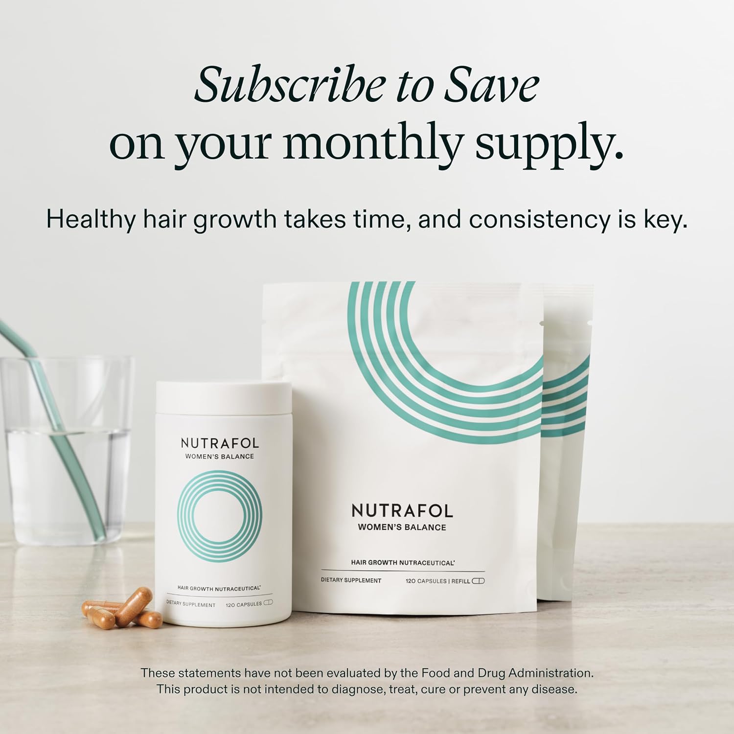 Nutrafol Women's Balance Hair Growth Supplements, Dermatologist Recommended, Ages 45 and Up, Clinically Proven for Visibly Thicker Hair and Scalp Coverage - 2 Month Supply, Pack of 2 - Image 7