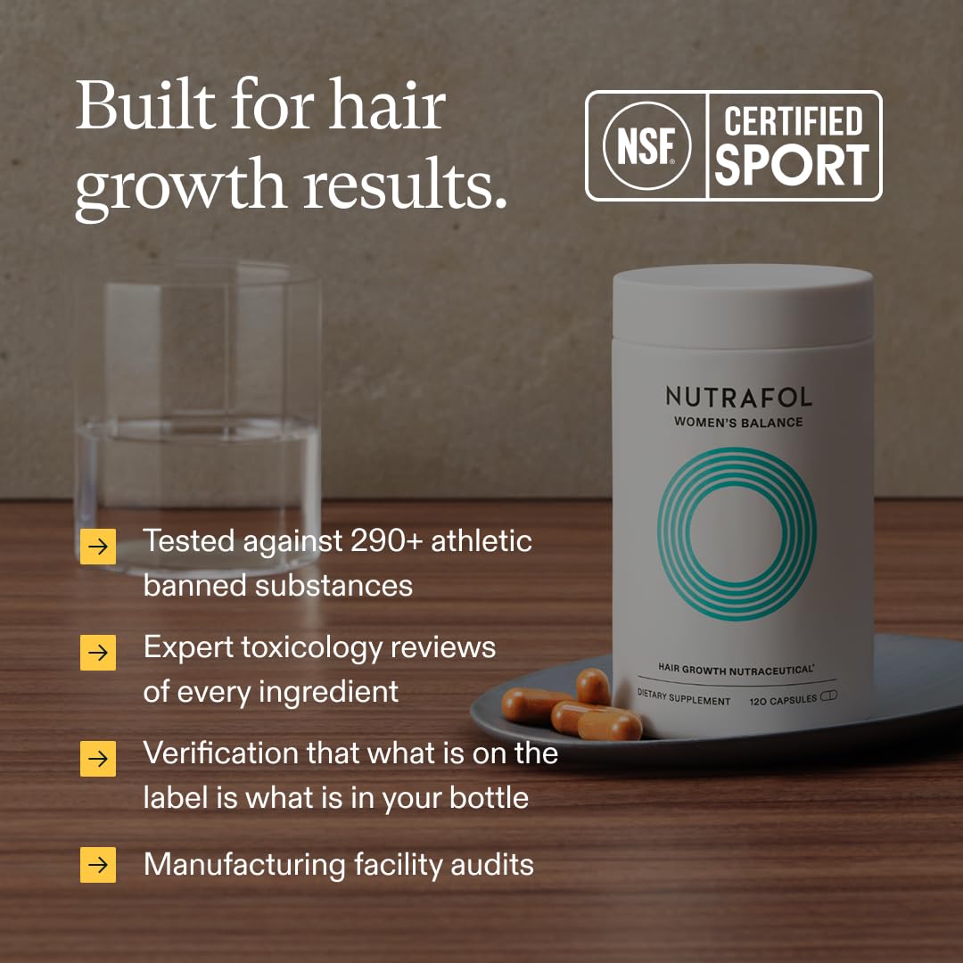 Nutrafol Women's Balance Hair Growth Supplements, Dermatologist Recommended, Ages 45 and Up, Clinically Proven for Visibly Thicker Hair and Scalp Coverage - 2 Month Supply, Pack of 2 - Image 10