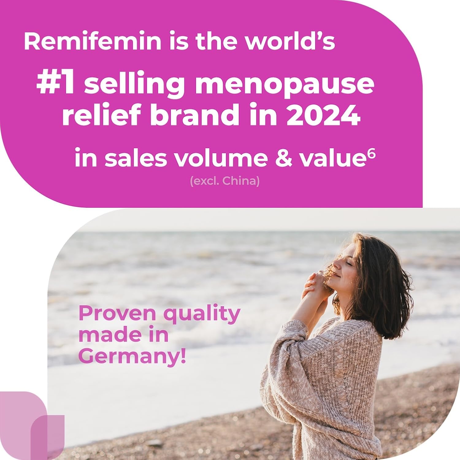 Remifemin Menopause Symptoms Relief - Clinically Proven Ingredients - Menopause Supplements - Black Cohosh - Estrogen-Free - Made in Germany - 60 Tablets - Image 2