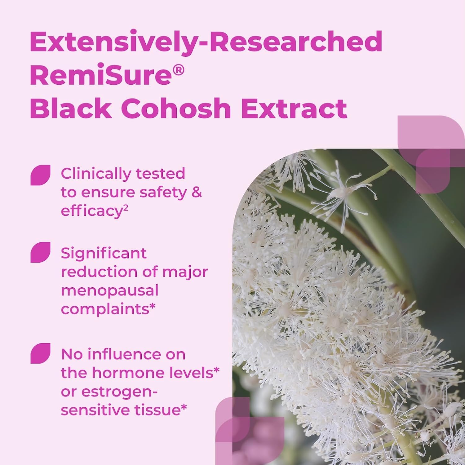 Remifemin Menopause Symptoms Relief - Clinically Proven Ingredients - Menopause Supplements - Black Cohosh - Estrogen-Free - Made in Germany - 60 Tablets - Image 5