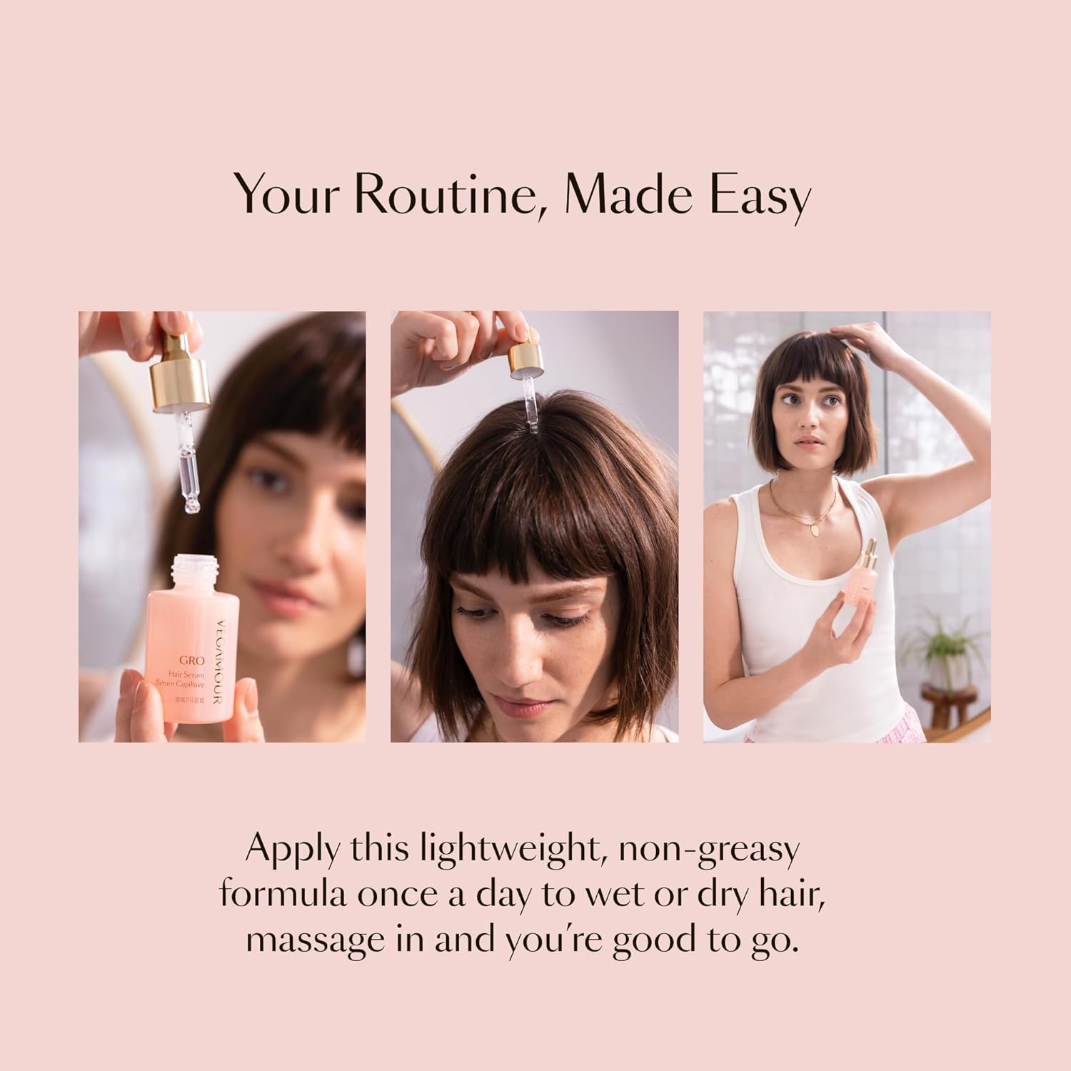 VEGAMOUR GRO Hair Serum for Hair Thinning & Shedding, Thicker Fuller Looking Hair In As Soon As 90 Days, Non Oily, Bergamot Scent, Vegan & Cruelty Free - Image 8