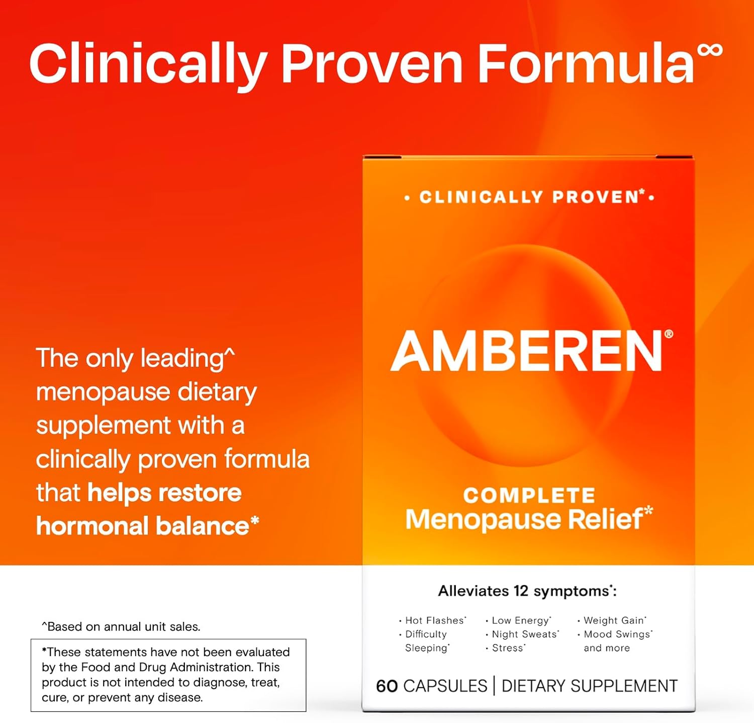 Amberen Menopause Supplement for Women, 120 Capsules, Clinically Proven, Helps Support Hormone Balance, Helps Relieve 12 Menopause Symptoms: Hot Flashes, Night Sweats, Mood Swings and More (Pack of 2) - Image 5