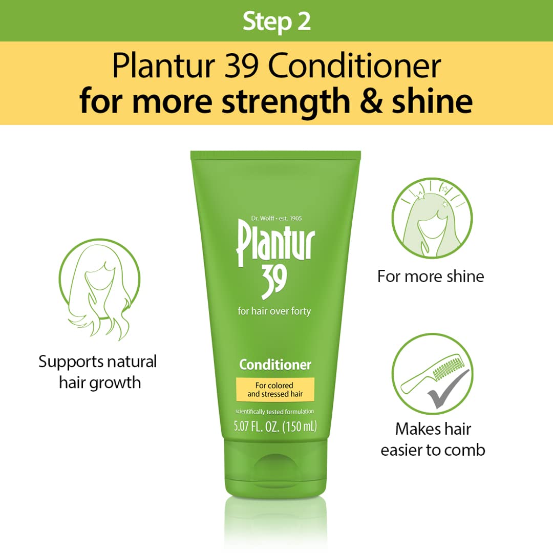 Plantur 39 Phyto-Caffeine Women's 3-Step System for Colored, Stressed Hair - Shampoo (8.45 fl), Conditioner (5.07 fl), Tonic (6.76 fl) - Image 3