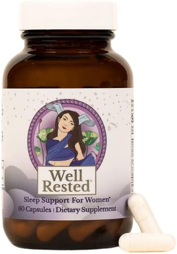 MENOLABS Well Rested Sleep Aid - 60 Capsules - Menopause Supplements for Women with Magnesium Glycinate, Melatonin, L-Glycine, L-Theanine and More, Supports Healthy Rest and Promotes Quality Sleep