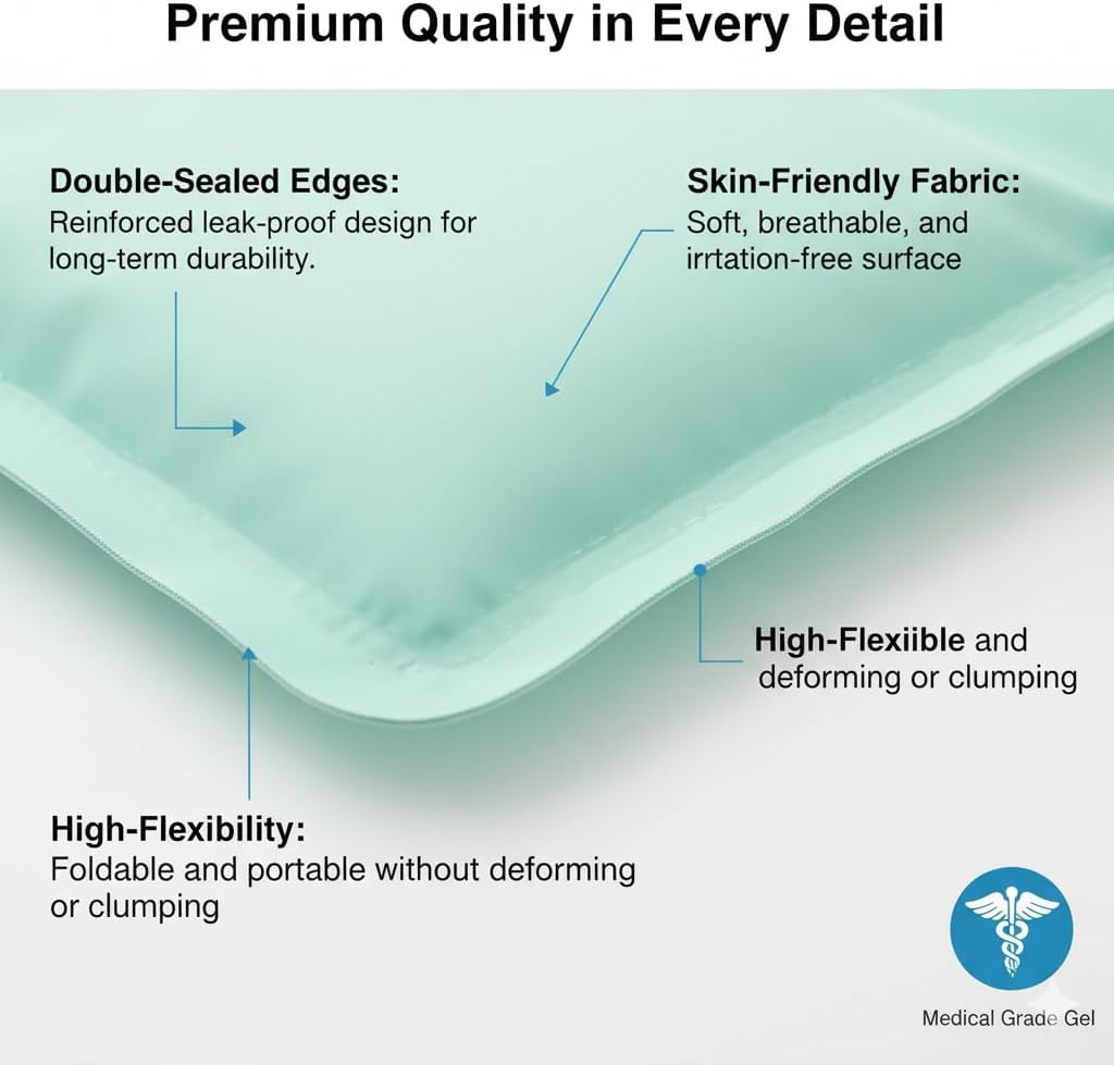 Cooling Gel Pad for Sleep - No Refrigeration Needed | Instant Relief for Hot Flashes, Night Sweats, Headaches & Muscle Pain | Dual-Sided Comfort Pillow Cooler for Adults, Kids & Pets - Image 5