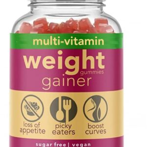 Gainer Gummies for Women Men Elderly and Kids | Clinically Studied Ingredients | 10 in 1 with L-Lysine Gentian Root Vitamin B | Non-GMO Sugar Free Vegan | 60 Count