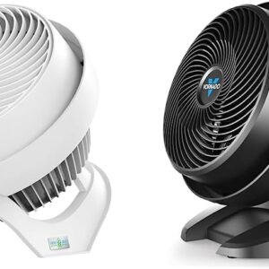 Vornado 733DC Whole Room Energy Smart Air Circulator Fan, Made in USA, Variable Speed Control, White, Large & 630 Mid-Size Whole Room Air Circulator Fan, Black