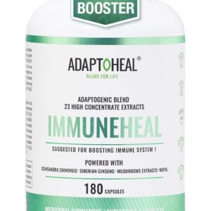 ADAPTOHEAL Immuneheal – Adaptogen, Immune System Booster Supplement with Schisandra Chinensis, Ginseng and Mushroom Extract (180 Capsules)
