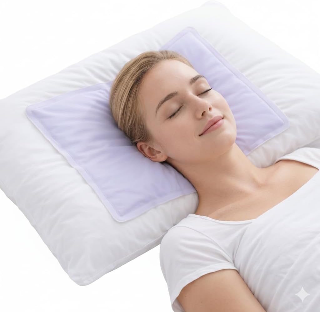Cooling Gel Pad for Sleep - Instant Relief for Hot Flashes, Night Sweats, Cold Compress for Swelling, Bruises, Surgery - Heat Cold Therapy (Yellow)