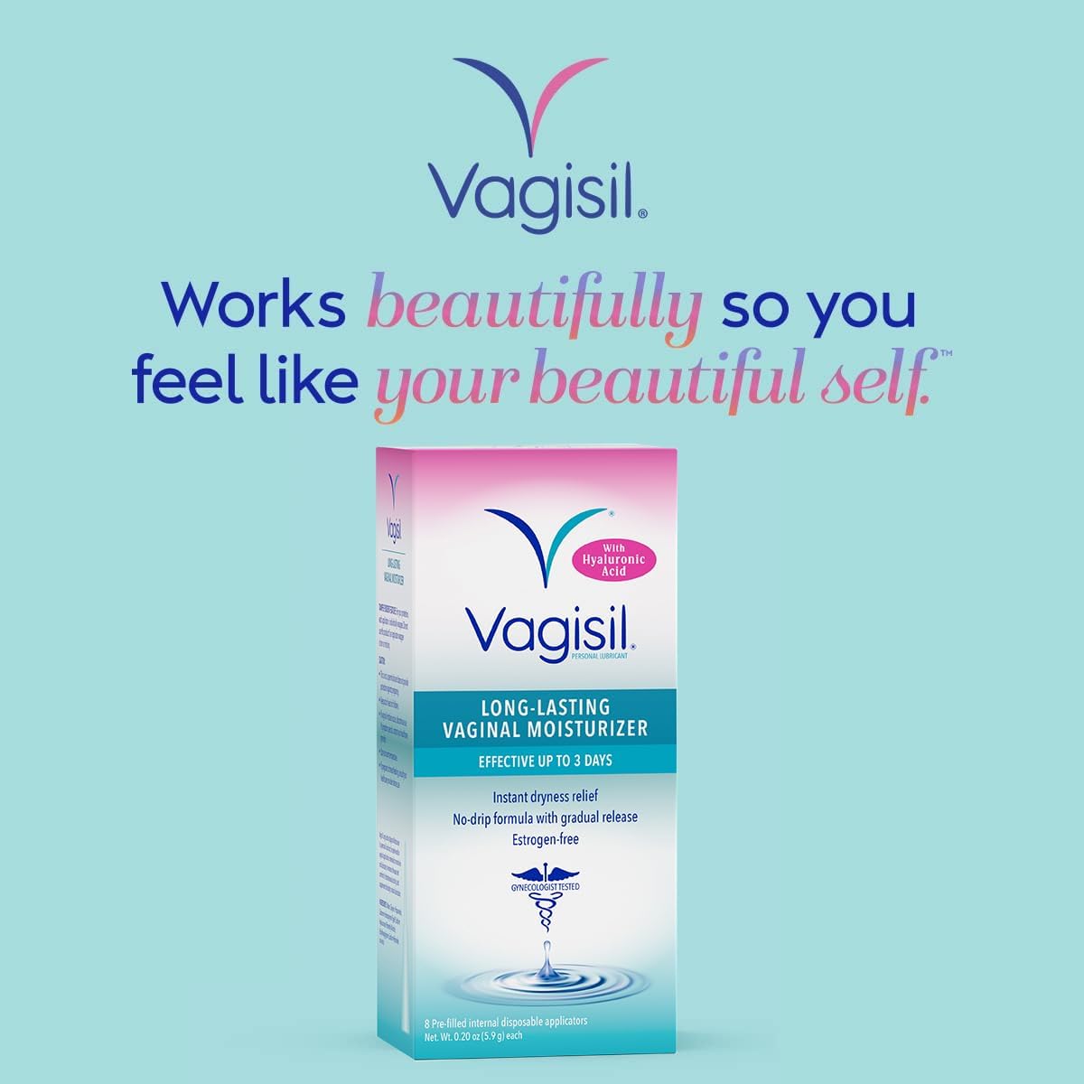 Vagisil Prohydrate Internal Vaginal Moisturizer, Gel & Lubricant for Women, Gynecologist Tested, 8 Count, Pack of 1 (8 Total Applicators) - Image 6