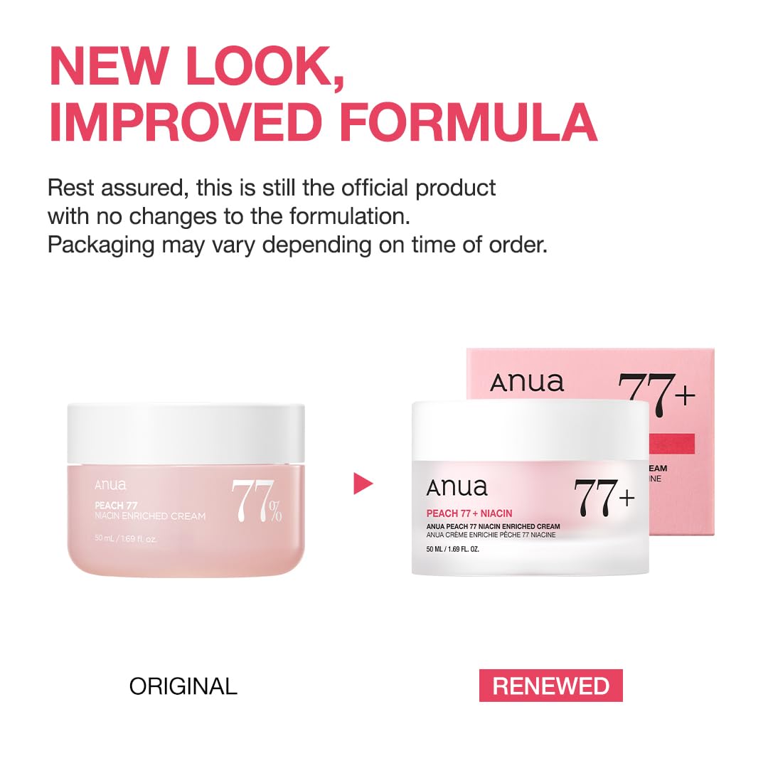 ANUA Peach Niacinamide Cream, Hydrating Face Moisturizer with Collagen, Vitamin B12, Ceramide & Panthenol, Barrier Repair for Dry Skin, Glowing Glass Skin, Korean Skincare, 1.69 fl.oz. - Image 2