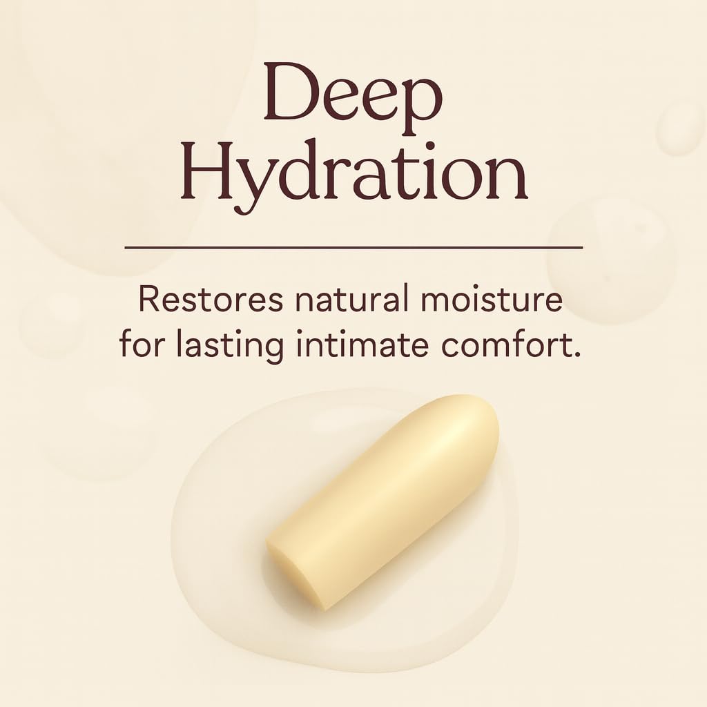 Vaginal Moisturizer Suppositories | Hydration Formula with Hyaluronic Acid, Squalene, Vitamin E, Cocoa Butter & Coconut Oil | Rapid Relief for Dryness & Hormone-free Intimate Comfort | All-Natural - Image 7