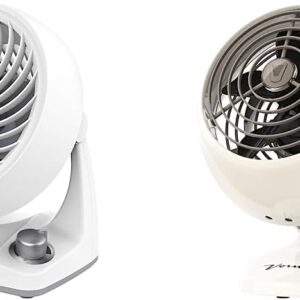 Vornado 133DC Energy Smart Compact Air Circulator Fan with Variable Speed Control, White, CR1-0349-73 and Vornado VFAN Mini Classic Personal Vintage Air Circulator Fan, Vintage White- Classic Base, Small