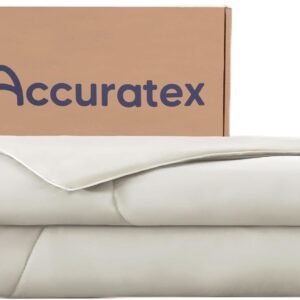 ACCURATEX Cooling Comforter Queen/Full Size, Q-max>0.45 Arc-Chill Cooling Blanket for Hot Sleepers, Lightweight Cool Blankets for Night Sweats, Silky Breathable Summer Cool Comforter,Ivory(90"x90")