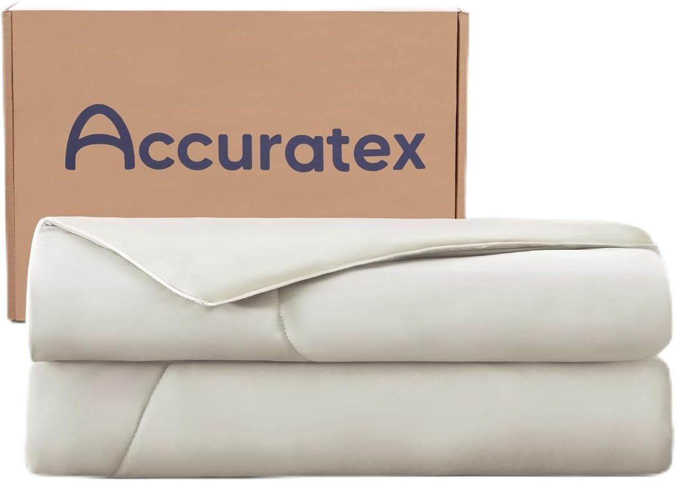 ACCURATEX Cooling Comforter Queen/Full Size, Q-max>0.45 Arc-Chill Cooling Blanket for Hot Sleepers, Lightweight Cool Blankets for Night Sweats, Silky Breathable Summer Cool Comforter,Ivory(90"x90")