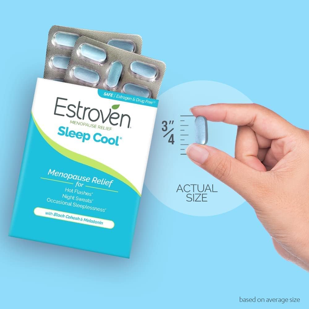 Estroven Sleep Cool for Menopause Relief, 30 Ct, Sleep Support Supplement With Clinically Proven Ingredients to Relieve Menopause Symptoms plus Night Sweats & Hot Flash Relief, Drug-No & Gluten-No - Image 4