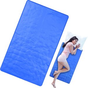 Drydiet Cooling Pad Mat for Sleep Cooling Mattress Pad Gel for Bed, Relieve Pain, Summer Hot Flashes, Adult, Pets, No Water or Electricity Required(Plain,Blue,48 x 28 Inch)