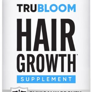 TRU BLOOM Hair Growth Vitamins - Clinically Proven & Dermatologist-Tested to Grow Fuller & Thicker Hair | Drug-Free Hair Growth Products with Biotin, Collagen, Keratin, MSM, Zinc & D3-2 Month Supply