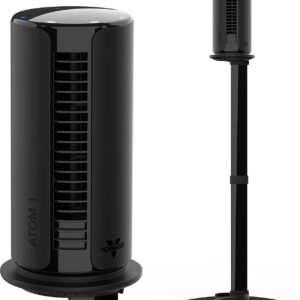 Vornado ATOM 1S Compact Oscillating Tower Fan with Removable Stand, 40" tall, 4 Speeds , Black