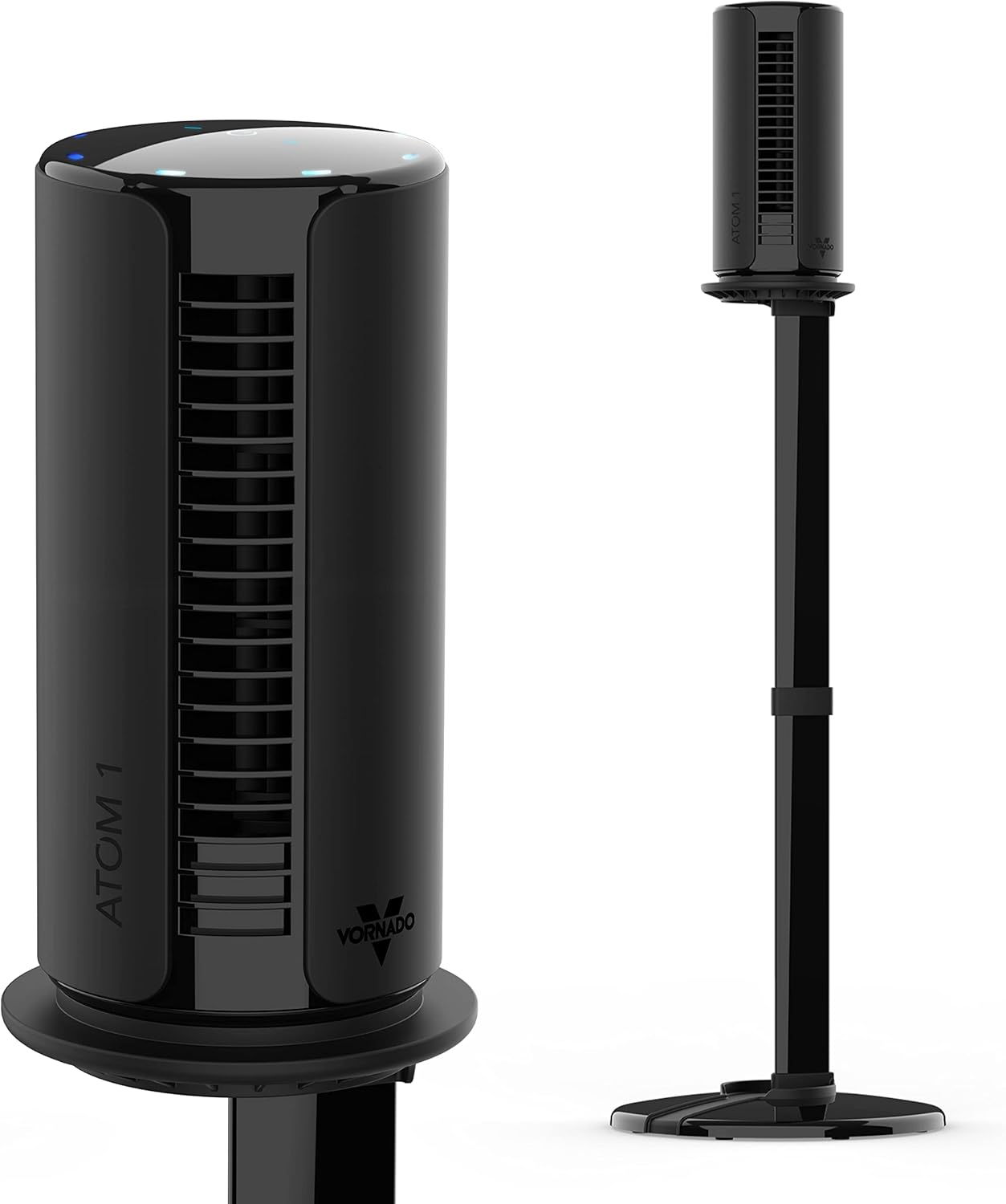 Vornado ATOM 1S Compact Oscillating Tower Fan with Removable Stand, 40" tall, 4 Speeds , Black