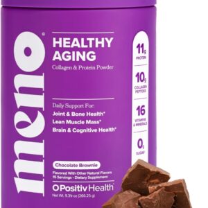 MENO Healthy Aging Collagen & Protein Powder – Support Joint & Bone Health, Lean Muscle Mass, Cognition, Skin & Hair Health – Whey Protein & Collagen – Chocolate Brownie Flavor - 15 Servings