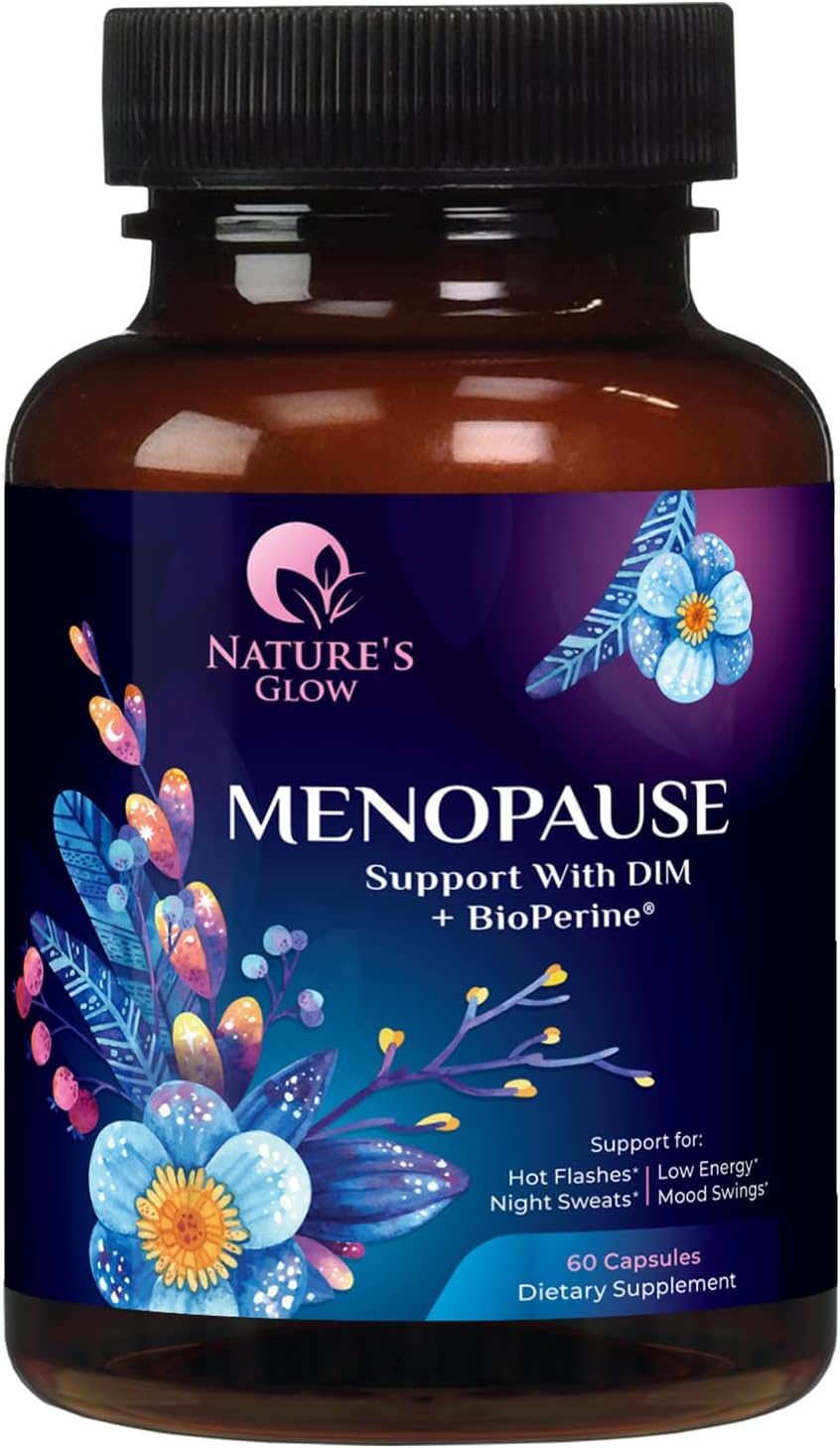 Menopause Supplements for Women - Natural Hormone Support with DIM, BioPerine & Broccoli Extract - Menopause Relief and Balance Antioxidant, for Hot Flashes and Night Sweats Support - 60 Capsules