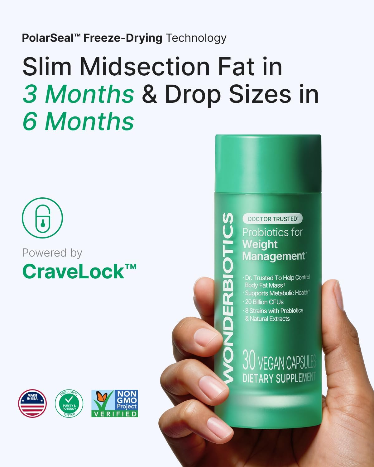 Weight Management Probiotics - 8 Advanced Strains with Dihydroberberine, GLP-1 Support, Belly Fat, Craving Control Supplement, Appetite Suppressant, Gas Bloating Relief for Women, 30 CT - Image 7