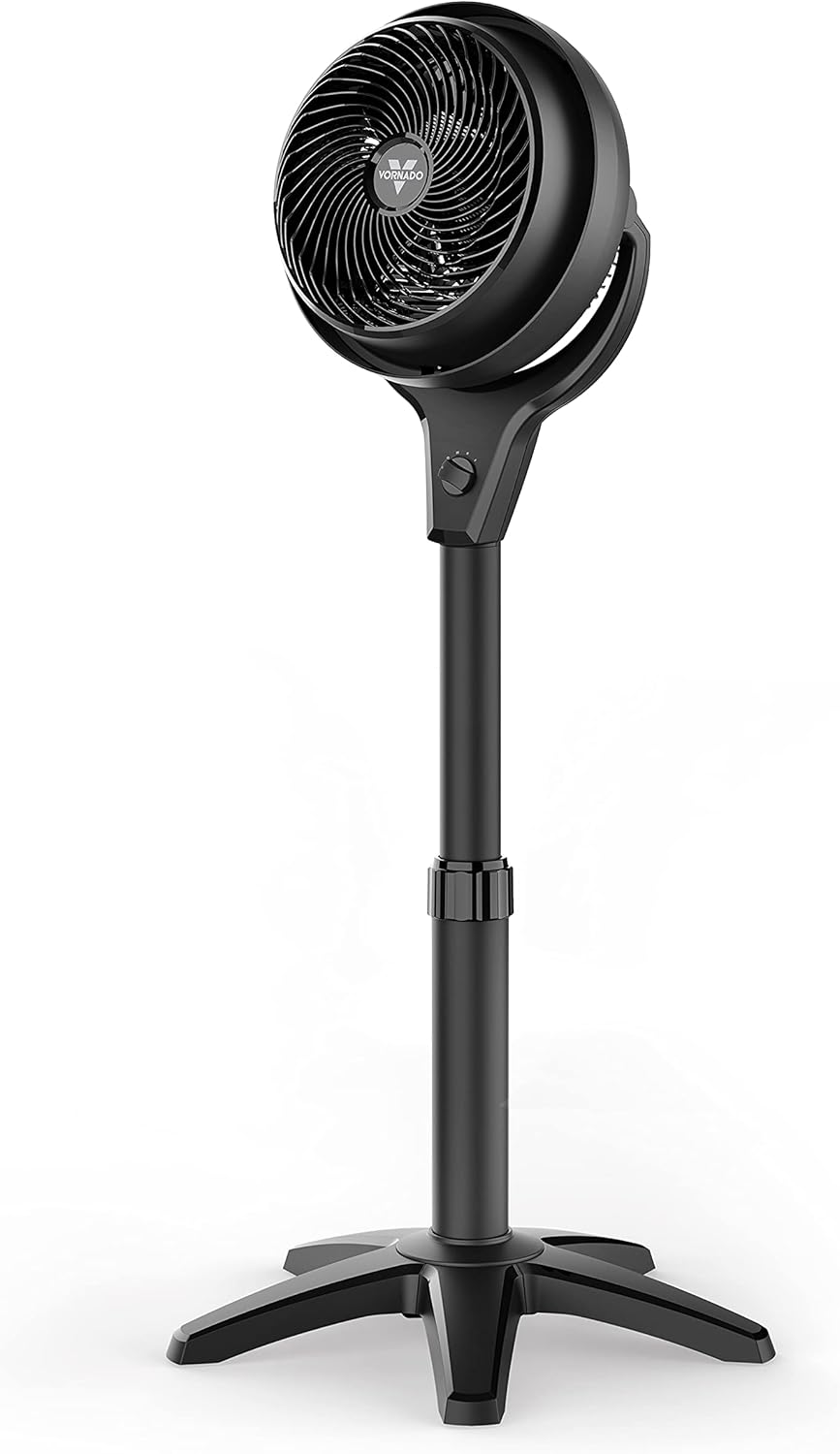 Vornado 602 Whole Room Air Circulator Pedestal Fan with 3 Speeds, Adjustable Height, Personal, Black and Vornado 460 Whole Room Air Circulator, Small Fan with 3 Speeds, Adjustable Tilt, Easy to Clean, Moves Air 70 Feet, Quiet Fan for Home, Office, Bedroom, Black - Image 2
