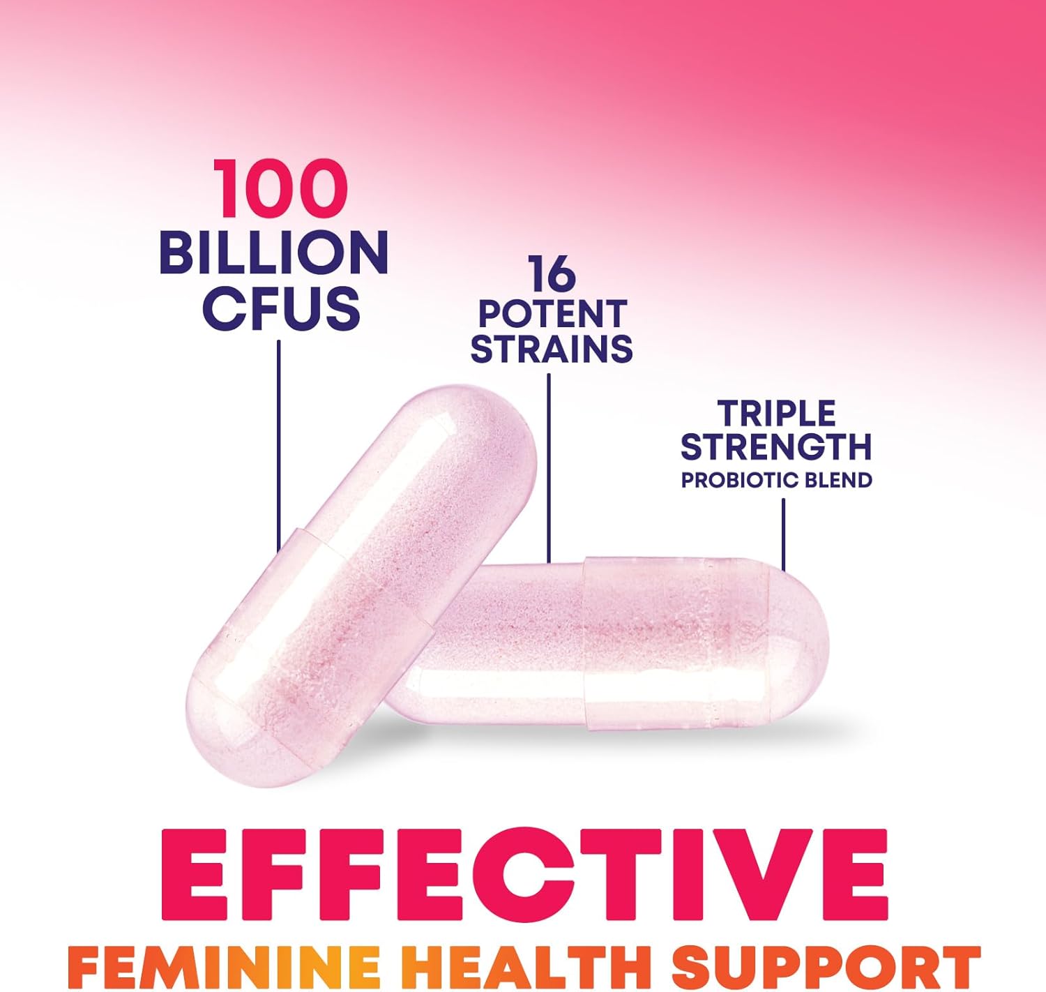 Probiotics for Women - Probiotic Blend 100 Billion CFU Per Serving - Women's Probiotic for Targeted Vaginal & Digestive Health Support - 16 Strains, Cranberry, Prebiotics - Bottled USA - 60 Capsules - Image 3