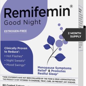 Remifemin Good Night - Menopause Symptoms Relief & Restful Sleep Support - Clinically Proven Ingredients - Menopause Supplements - Black Cohosh - Estrogen-Free - Made in Germany - 60 Tablets