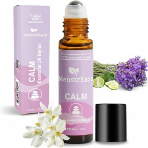 Natural Calm Essential Oil Roll On with Lavender, Neroli, Bergamot, & Rosehip Oil, Stocking Stuffer for Girls and Women, Stress Relief, Long Lasting Emotional Balance, Self Care Gifts for Women, 10ml