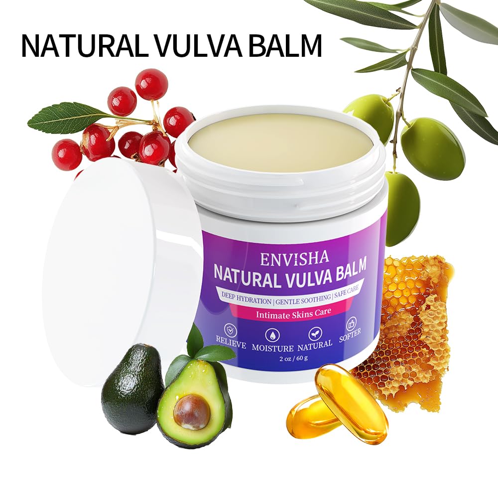 ENVISHA Vulva Moisturizing & Vulva Balm -Natural Organic Plant Extracts - Specifically Designed for Vulvar Dryness & Itching, Estrogen-Free Formula - Suitable for Menopause & Daily Care - 2 oz - Image 6