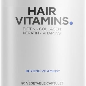 Codeage Hair Vitamins 10000 mcg Biotin, Keratin, Collagen, Vitamin A, B12, C, D3, E, Zinc, Turmeric, Probiotics, Enzymes, Inositol - Hair Care Support - Healthy Hair Supplement Pills - 120 Capsules