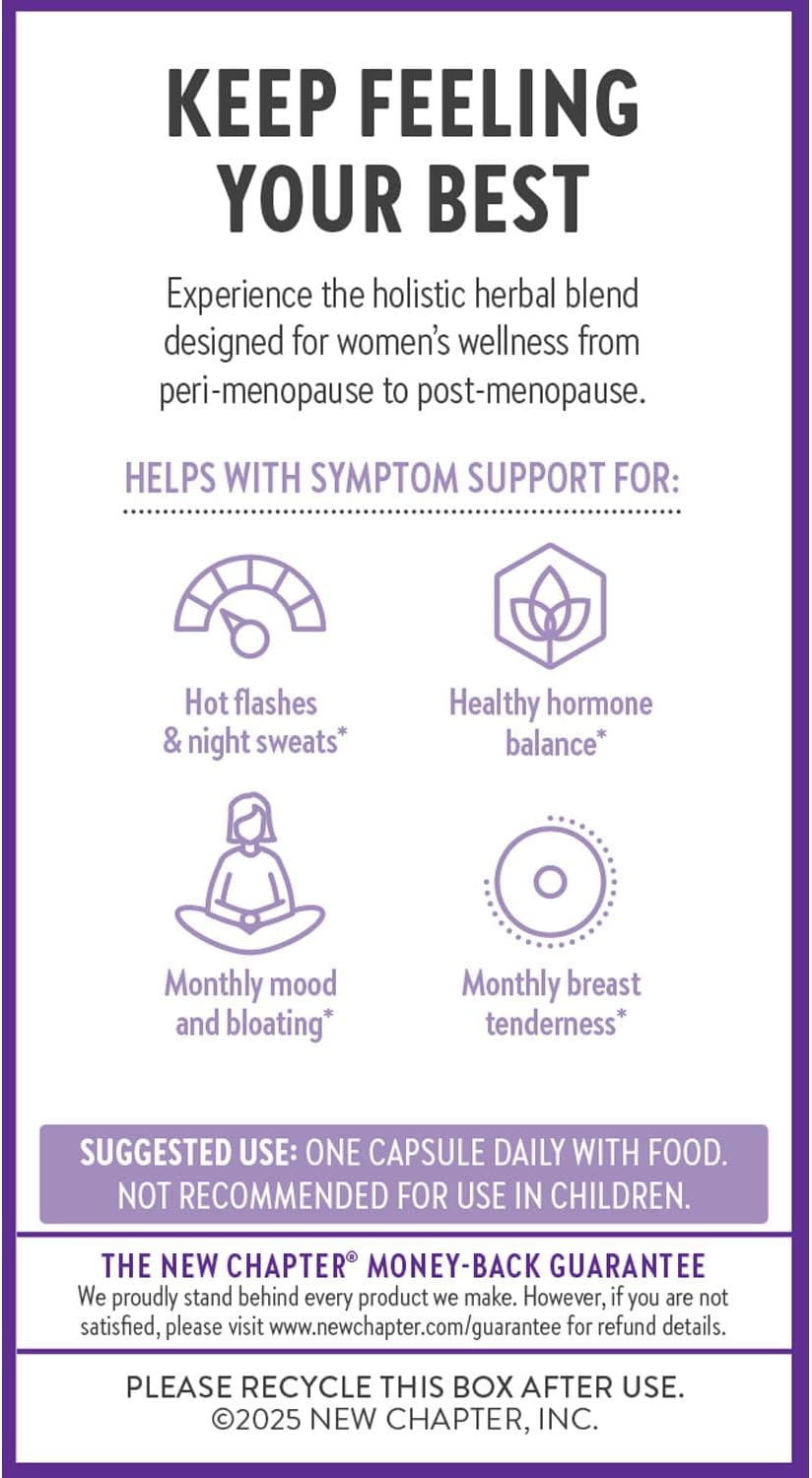 New Chapter Menopause Supplement - Estrotone Herbal Hormone Balance for Women in Perimenopause, with Black Cohosh for Hot Flash Relief & to Reduce Night Sweats + Vitex, No Added Hormones - 60 ct - Image 8