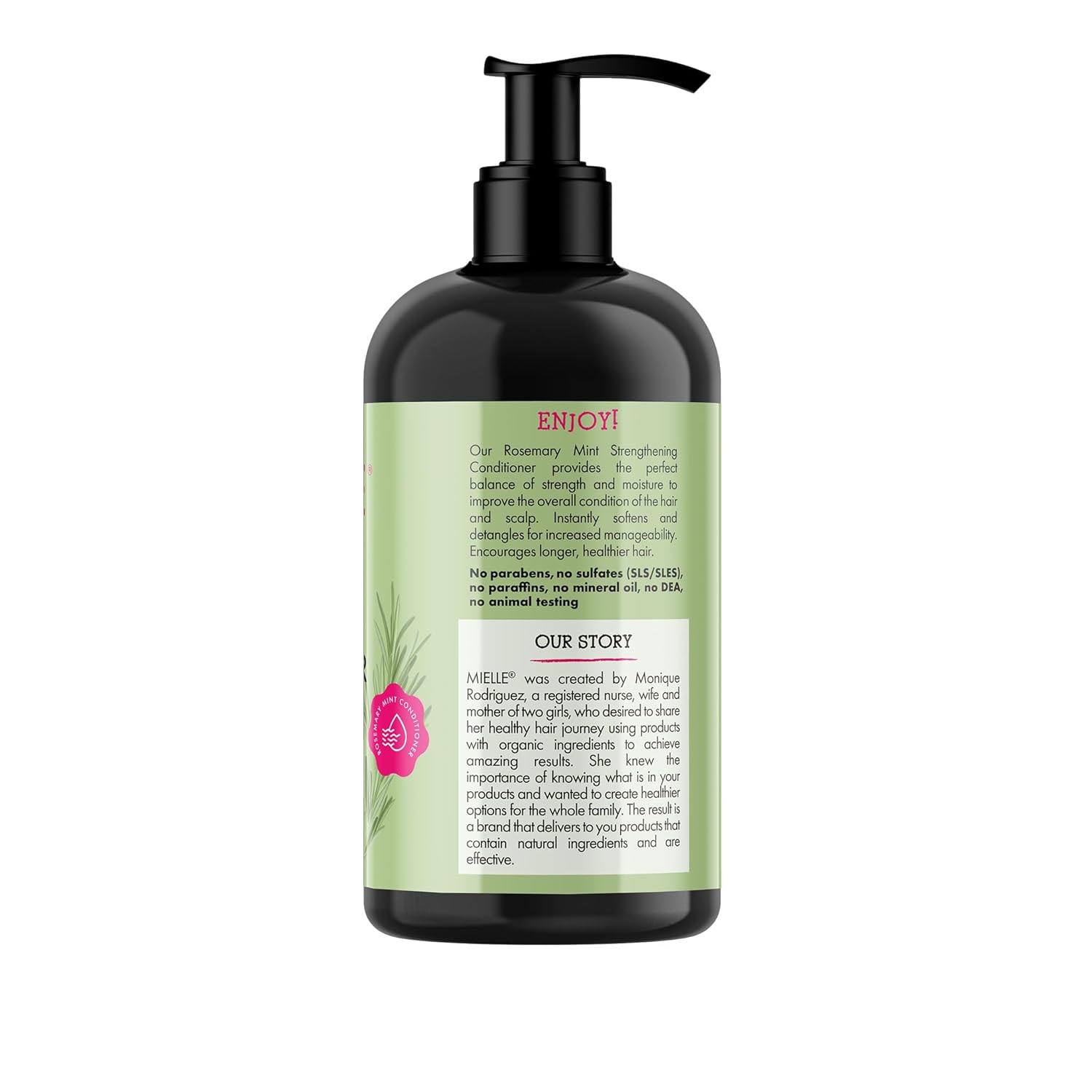 Mielle Organics Rosemary Mint Strengthening Hair Conditioner for Women & Men - Biotin Infused Detangling & Hydrating Conditioner to Increase Manageability & Support Longer, Healthier Strands, 12 oz - Image 9