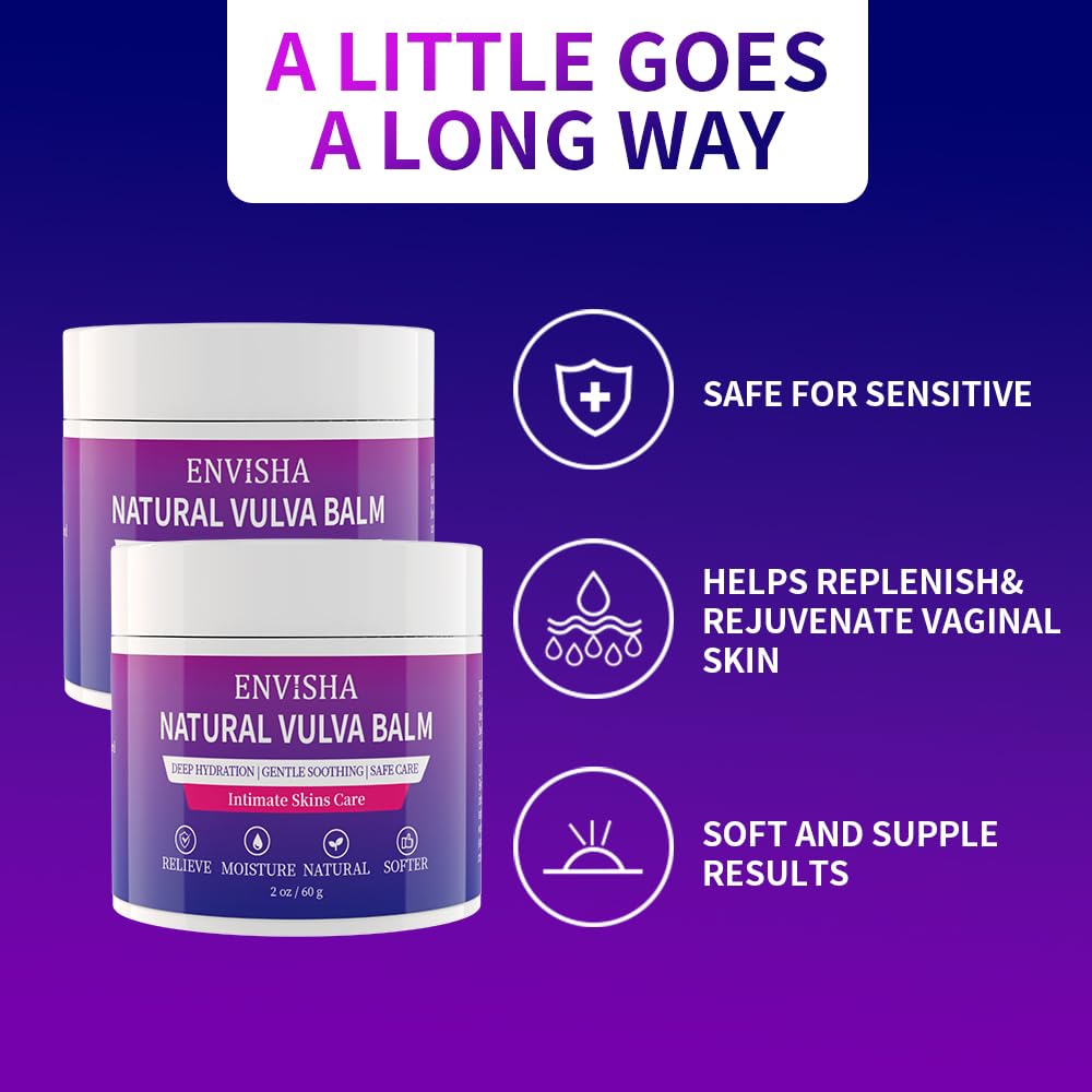 ENVISHA Vulva Moisturizing & Vulva Balm -Natural Organic Plant Extracts - Specifically Designed for Vulvar Dryness & Itching, Estrogen-Free Formula - Suitable for Menopause & Daily Care - 2 oz - Image 4