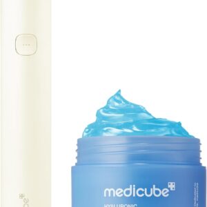 medicube Plumping Booster Device Duo | 3-Mode Facial Device for Radiant, Calming, and Bouncy-Looking Skin | Long-Lasting Hydration with Hyaluronic Acid, Ceramides & Multi Peptides, Beige