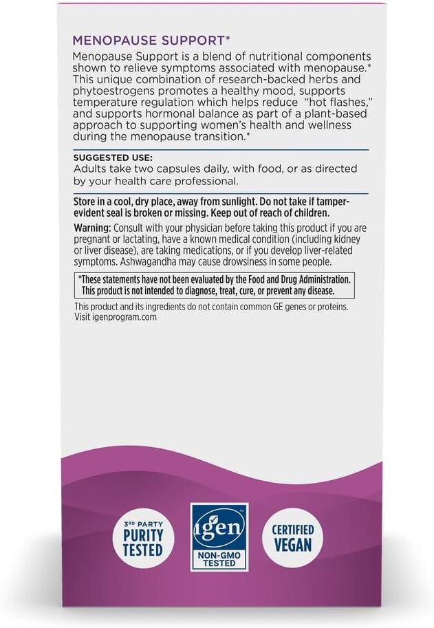 Nordic Naturals Menopause Support -Unflavored - 60 Capsules - Women’s Hormone-Support Supplement for Menopause, Mood Balance & Hot-Flash Support - Plant-Based Herbs and Phytoestrogens - 30 Servings - Image 7