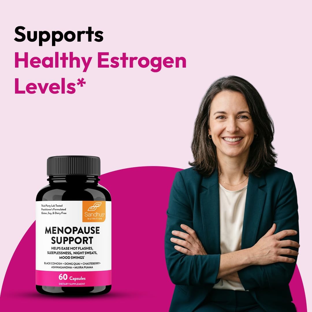 Complete Menopause Support Supplement For Women | With Ashwagandha, Black Cohosh, Dong Quai & Muira Puama | Helps Easing Hot Flashes, Night Sweats, Mood Swings, Hormone Balance & Harmony | 60 Capsules - Image 10