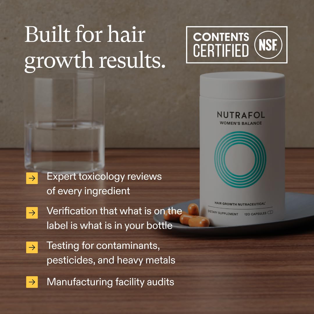Nutrafol Women's Balance Hair Growth Supplement and Hair Serum, Ages 45 and Up, Clinically Tested for Visible Thickness and Strength - 1 Month Supply, 1.7 Fl Oz Bottle - Image 11