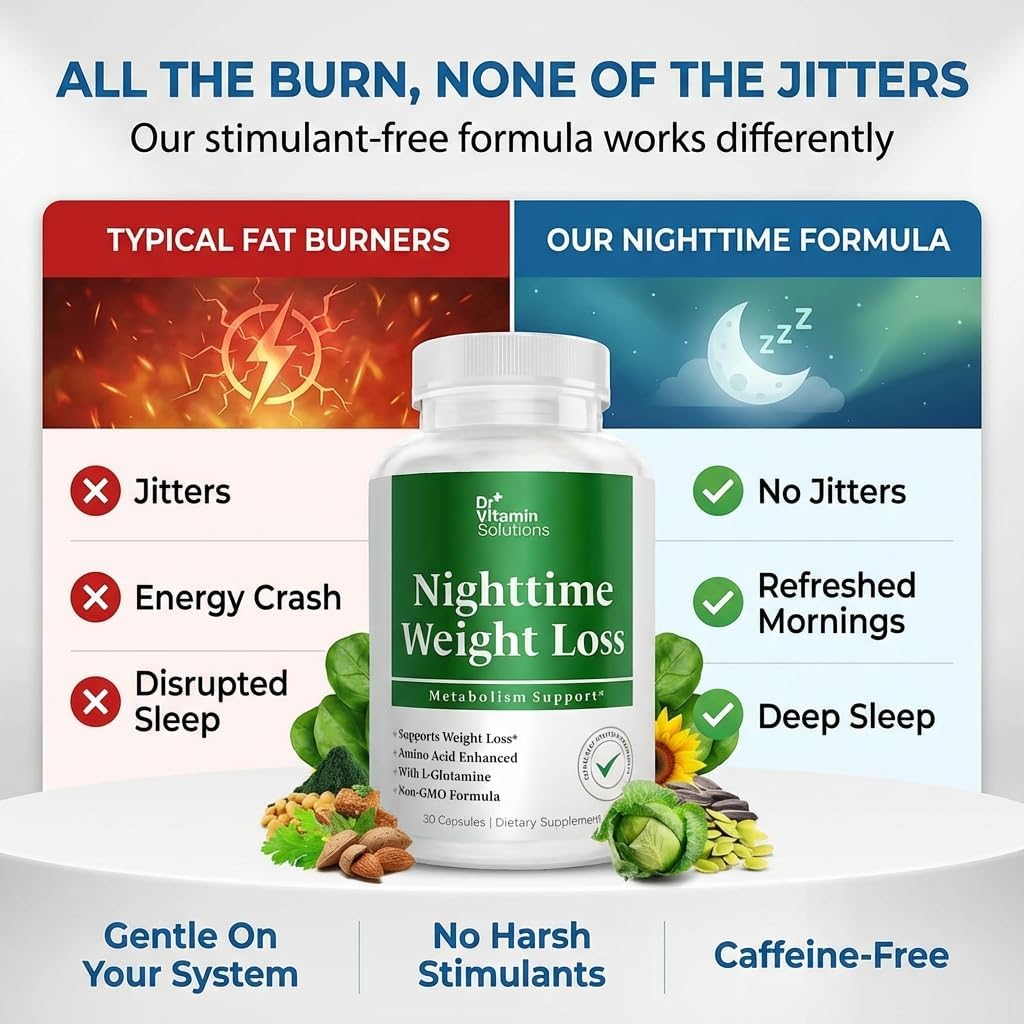 Nighttime Fat Burner Supplements - Appetite Suppressants for Weight Loss - Women & Men, Sleep & Relaxation - Metabolism Booster Weight Loss Pills 30 - Image 5