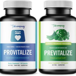 BB Company Slim Gut Bundle | Menopause Prebiotics and Probiotics for Women | Gut Vitamins for Digestive Health | Supports Joint Health & Sexy Midsection | Provitalize & Previtalize | 30 Day Supply