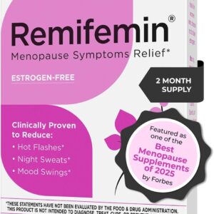 Remifemin Menopause Symptoms Relief - Clinically Proven Ingredients - Menopause Supplements - Black Cohosh - Estrogen-Free - Made in Germany - 60 Tablets