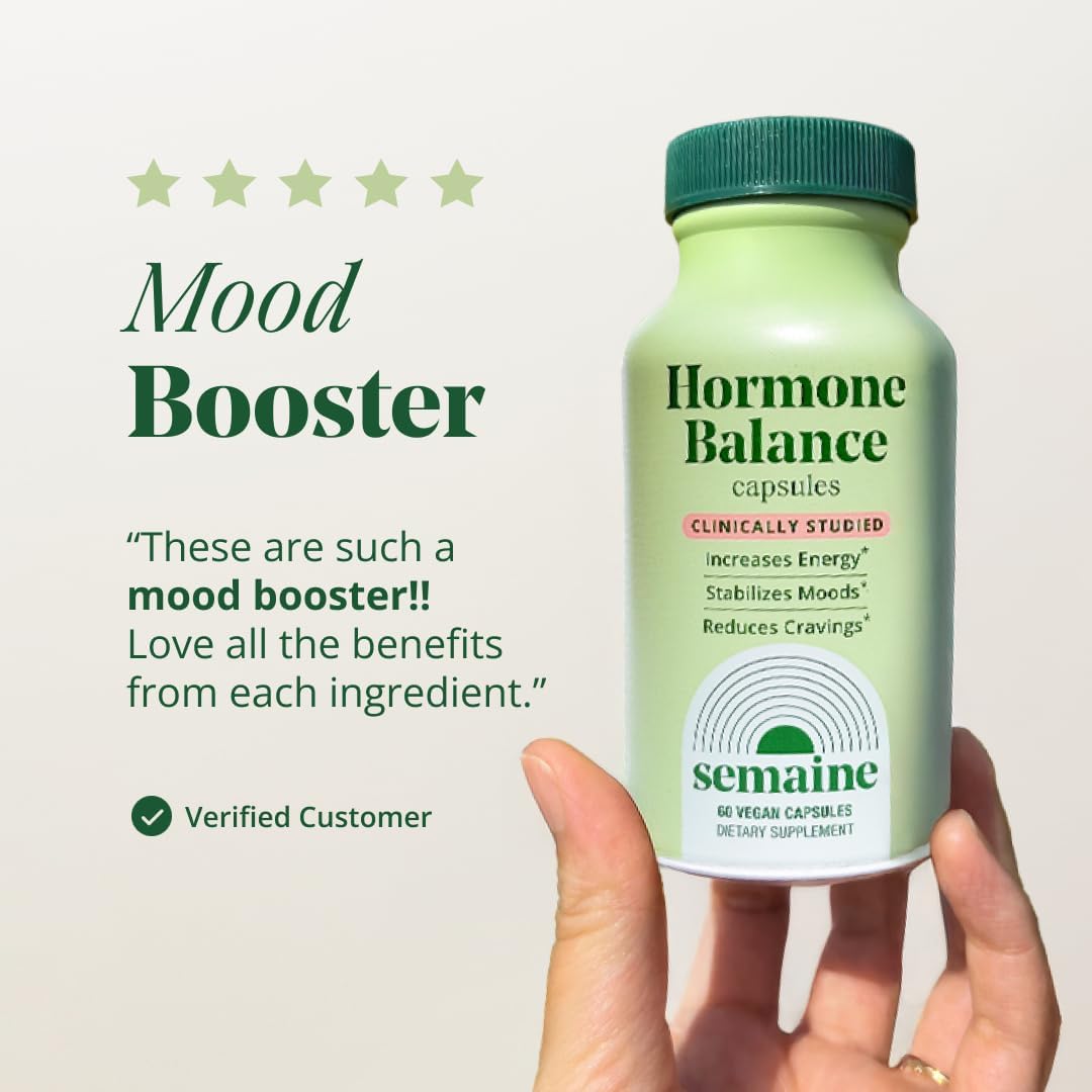 Semaine Hormone Balance – Clearer Skin, Enhanced Moods, Deeper Sleep & Happier Hormones. Hormone-Free, Vegan Capsule, Multi-Symptom Support (60 ct) - Image 6
