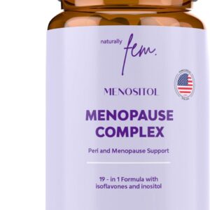 Inositol FEM Menositol 19-in-1 60Caps, Perimenopause & Menopause Supplements for Women Weight Loss with Myo-Inositol, D-chiro and Isoflavones, Control Metabolic Health, 100% Natural, Hormone, SoyFree