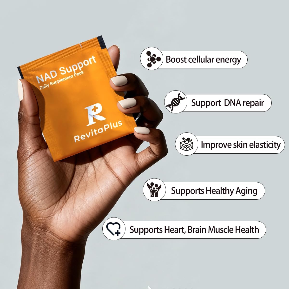 NAD Supplement with Resveratrol, PQQ,Ca-AKG,Nicotinamide,Green Tea, Advanced NAD+ Supplement Daily Pack Support Healthy Mitochondria,Healthy Aging and Cellular Energy for Women & Men 30 Packs - Image 6