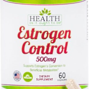 Health As It Ought To Be Estrogen Control Supplement | Physician Formulated Blend for Optimal Estrogen Metabolism | 60 Capsules